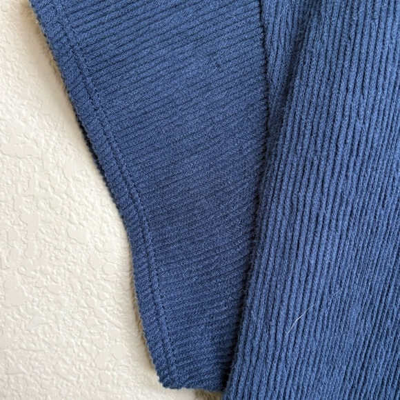 NWT Madewell Navy Button Front Short Sleeve Cotton Shirt Dress Large - Picture 6 of 7